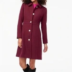J.‎ Crew | Women’s Fuchsia 5-button Lady Day Wool Blend Lined Coat Size 2P